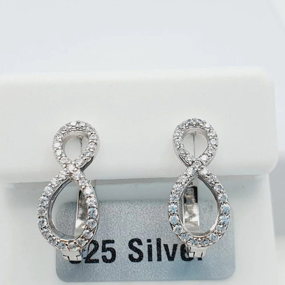 "925 Sterling Silver Cubic Zirconia Earrings, U19254850 - Picture 10 of 11